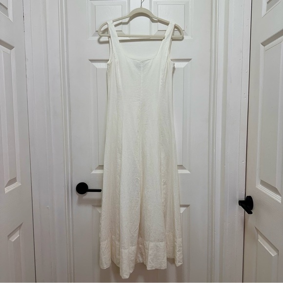 NWT GAP Linen-Blend Square-Neck White Maxi Dress Size Small - Picture 4 of 13